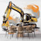 Cartoon-Bagger Art Fototapete Malerei Weiß Tapete Fototapeten Vlies Tapeten, Vliestapete Wandtapete Moderne Wand Schlafzimmer Wohnzimmer Wand tapete 200x140 cm