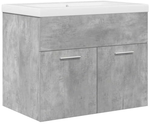 vidaXL Mueble de baño con Lavabo Incorporado y Grifo Gris hormigón