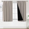 BellaHills 100% Gardinen mit Kräuselband Blickdicht Vorhang Kälteschutz Verdunklungsvorhänge Gardinen Wohnzimmer, Schallschutz Vorhang 2er Set H145 x B140 cm, Natur