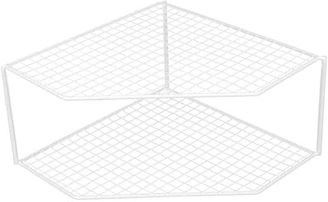 Amosfun Kitchen Pot Rack Two-layer Pan Organizer Table Top Organizer Corner Shelf Stand for Corner Shelf for Home Multi-function Kitchen Accessories Draining Pan Rack