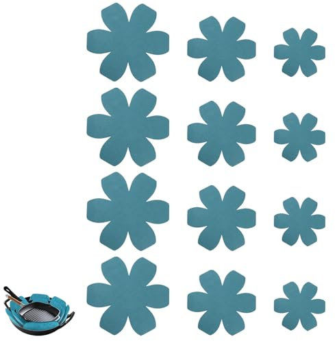 12 PCS Pan Protectors for Stacking, 3 Sizes 26cm 20cm 15cm, Felt Pan Separators Protectors, Non-Slip Pot Dividers Pads for Protecting Organizing Pots and Pans When Storing