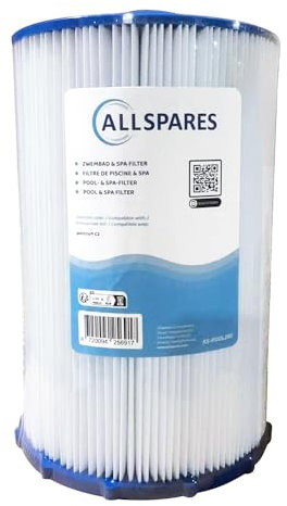 AllSpares Filtre à eau pour jacuzzi / piscine - Cartouche filtrante pour Weltico C2 / 62612 - Diamètre : 180 x 270 mm