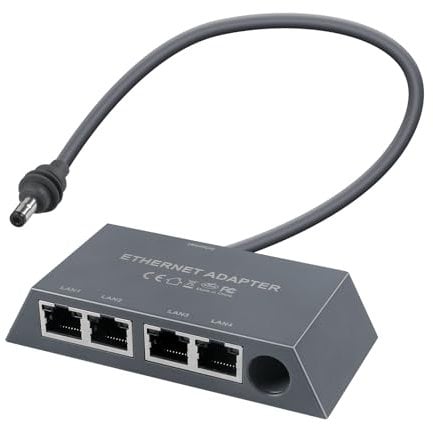 Starlink Multi-Port Ethernet Adapter for Starlink Gen 3 / MINI, 4-Ports Ethernet Dongles RJ45 Interface Wired Extenders with Stable Network Connection - 4 Devices Networked Simultaneously