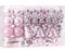 Sea Team 77-Pack Assortment of Shatterproof Christmas Baubles Set of Christmas Ornaments Decorative Baubles Pendants with Reusable Gift Packaging for Christmas Tree (Pink)