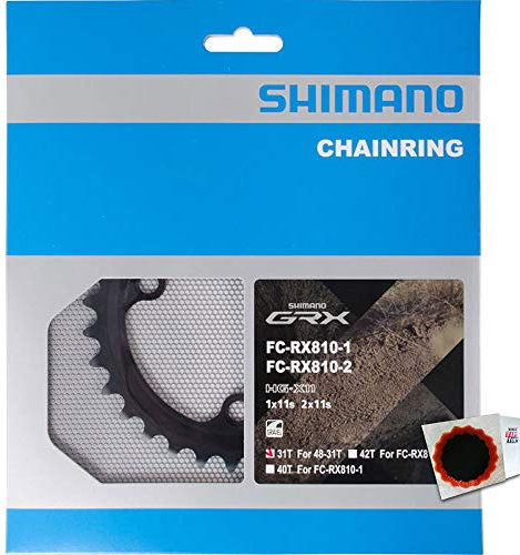 SHIMANO Kettenblätter GRX FC-RX810-2 31 Zähne ND 80mm Aluminium schwarz Fahrrad