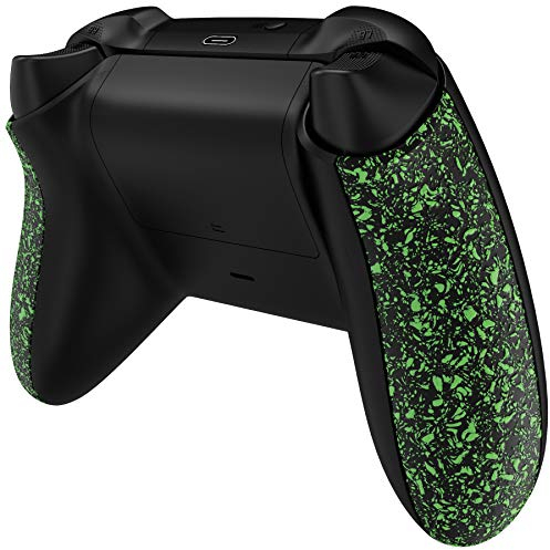 eXtremeRate Carcasa de Grip para Xbox Series X S Mando Asa Izquierda Derecha Empuñadura Antideslizante 3D Mango para Xbox Series S X Control-No Incluye Mando(Salpicaduras Verdes)