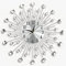 Holdfiturn Crystal Diamond Wall Clocks Modern Wall Clock Flower Wall Clock Silent Metal Clock for Living Room Bedroom Home Wall Art Decoration (33cm Silver)