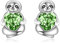 Faultier Ohrringe Sterling Silber 925 Mädchen Kinder Ohrstecker, Faultier Schmuck Geburtstag Geschenke für Frauen Tochter (Grün)