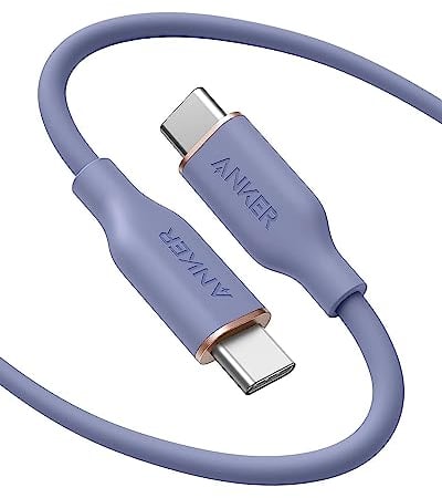 Anker USB-C to USB-C Cable, 643 Cable 100W 6ft, USB 2.0 Type C Charging Cable Fast Charge for MacBook Pro 2020, iPad Pro 2020, iPad Air 4, iPad Mini 6, Galaxy S21, Pixel, Switch (Lavender Grey)