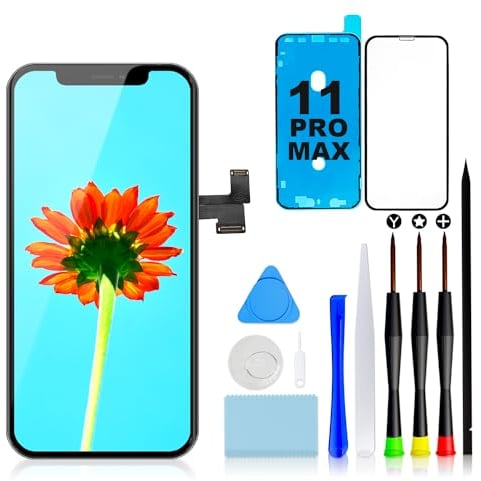 GULEEK Screen Replacement for iPhone 11 Pro Max, 6.5 3D Touch Screen Digitizer Display LCD Assembly Repair Tools Kit for A2161 A2220 A2218 with Waterproof Frame Adhesive and Tempered Glass