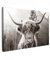 MuchoWow© Leinwand Groß 120x80 cm XXL Deko Schlafzimmer Aesthetic Leinwandbilder Wohnzimmer Gemälde Foto Geschenk Living Room Decoration Schottisches Hochlandrind - Kuh Bild - Tiere - Schwarz und Weiß