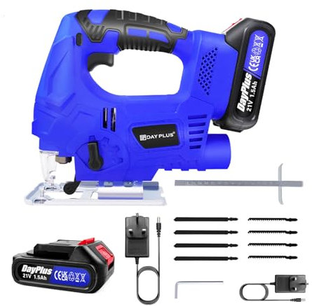 Battery Electric Cordless Jigsaw Cutter Jig Saw Laser Guide ±45° for Wood Metal