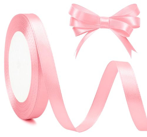 Ruban Rose Satin 10mm X 23m - Fin Pour Cheveux, Ballons, Gâteaux, Décoration De Fête De Mariage, Fleurs - Cadeau Valentin