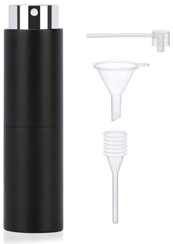 Segbeauty Atomizador Perfume Recargable, 1 Piezas 20ml Recargador de Perfume, Bote Colonia Recargable, Dispensador Perfume Viaje, Pulverizador Spray para Perfume (Negro)