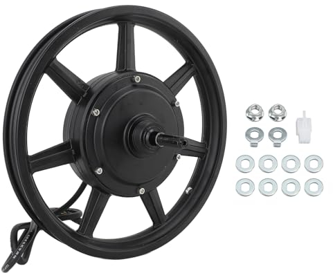 aqxreight Elektroroller-Nabenmotor, 14-Zoll-Radnabenmotor 36-60 V 350 W-500 W Einwellen-Scheibenbremsnabenmotor mit Rechter Ausgangsleitung für Elektro-Motorrad-Roller-Fahrrad