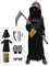 Tosekry Costume Halloween Bambino, Vestito Halloween Bambino Costumi Halloween Bambini con Death Notebook, Tuta, Cappuccio, Occhiali Fosforescenti, Falce e Guanti(4-5 anni)