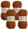 Wollidu Mila Garn zum Häkeln und Stricken 4 x 50g/133m Strickgarn 100% Polyacryl Häkelgarn Fuchs Braun