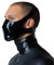 GREEFEI Schwarze Latex Halb Maske,Naturk Gummi Maske Handgefertigte für Männer und Frauen,Cosplay Maskerade Maske L