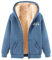 Blouson Femme Hiver Lamb Wool Coat Winter Thick Warm Solid Color Hooded Plus Size Coat Doudoune Jott Femme Manteau Polaire Femme (Blue, L)