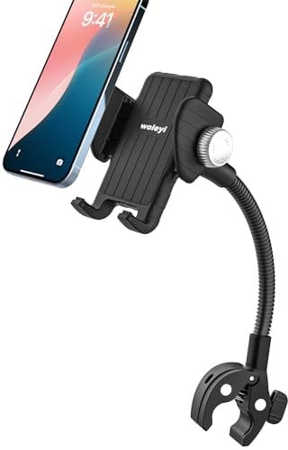 Supporto Cellulare per Passeggino/Bici/Sedia a Rotelle/Barca/Carrello Portaspesa, Flessibile Porta Telefono Manubrio Asta Barra Tubo per iPhone 16 15 Pro Max, Galaxy S24, Phone da 4-7