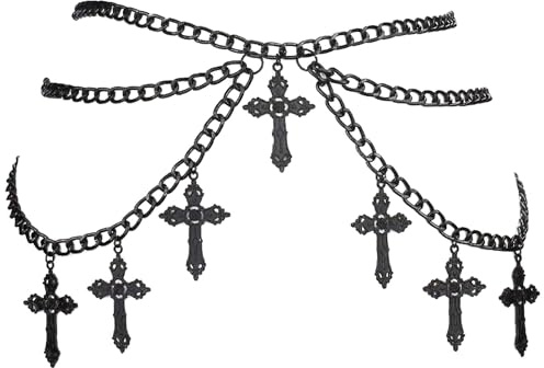 Vintage Metall Taillenketten,Punk Taillenketten Gothic,Damen Körperkette Metall Bauchkette Verstellbarer Taille Mehrschichtige Taillenkette Gürtel Verstellbare Body Link Gürtel Mädchen Damen