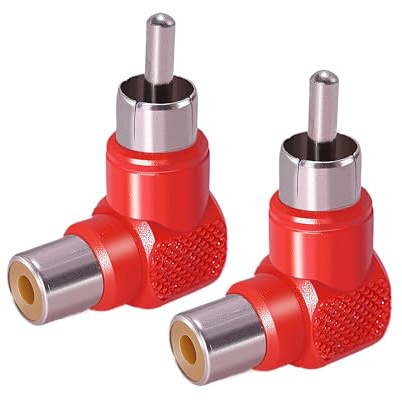 CNARIO 2PCS Right Angle RCA Adapter, RCA 90 Degree Adapter
