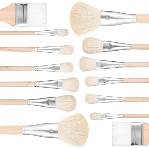 Pottery Glaze Brushes,Ceramic Brushes Set,Mop Brush Underglaze Paintbrush,7