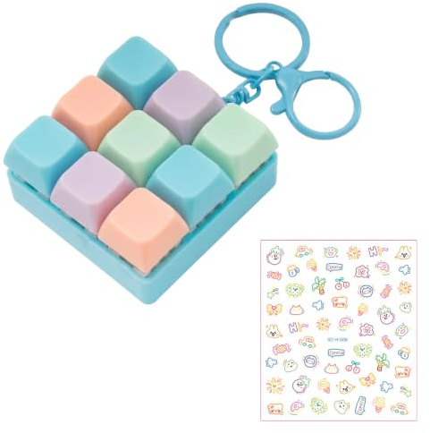 Fidget Toy Tastiera Antistress - Clicker Portachiavi Anti Stress per Adulti e Bambini, Gadget Decompressione per ADHD e Ansia, Regalo Originale per Ufficio e Casa